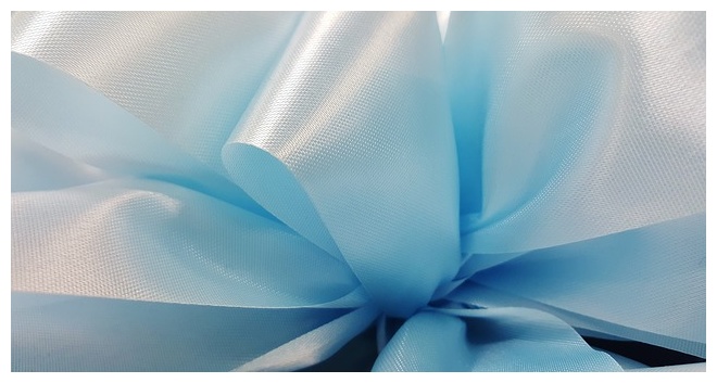 light blue ribbon close up