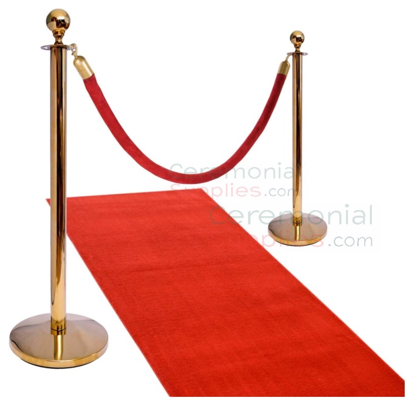red carpet and stanchion and rope