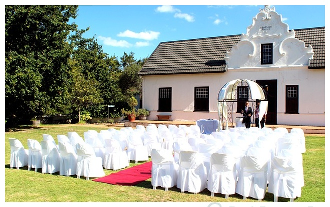 red carpet on grass for wedding