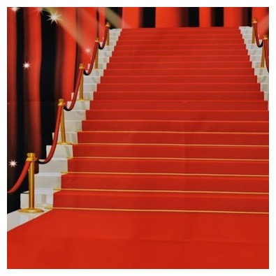 red carpet on stairs