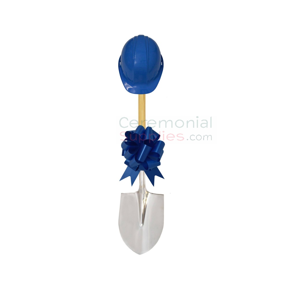 Deluxe Ceremonial Shovel, Hard Hat And Bow
