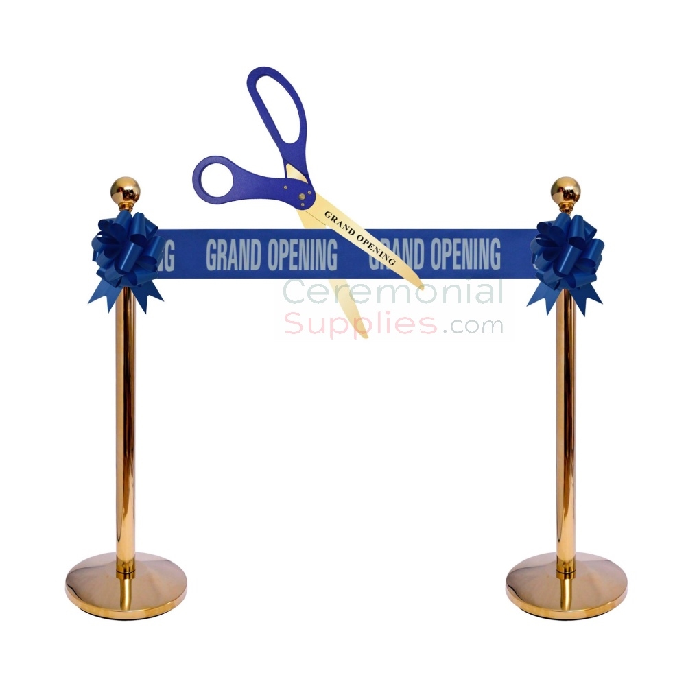 grand opening stanchions and ribbon