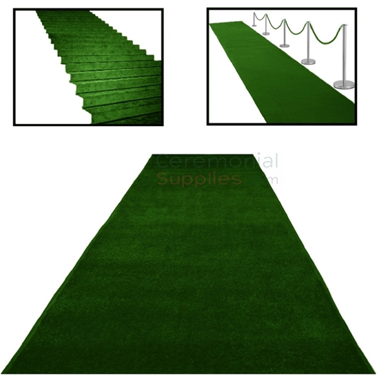green carpet stairs