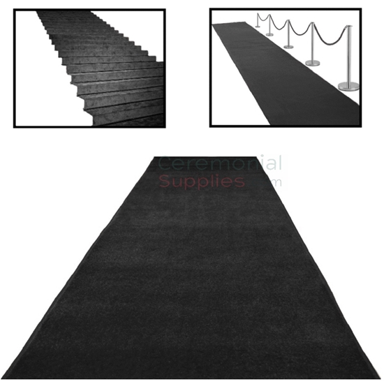 black carpet aisle runner