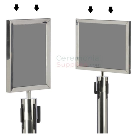 sign frame for stanchions