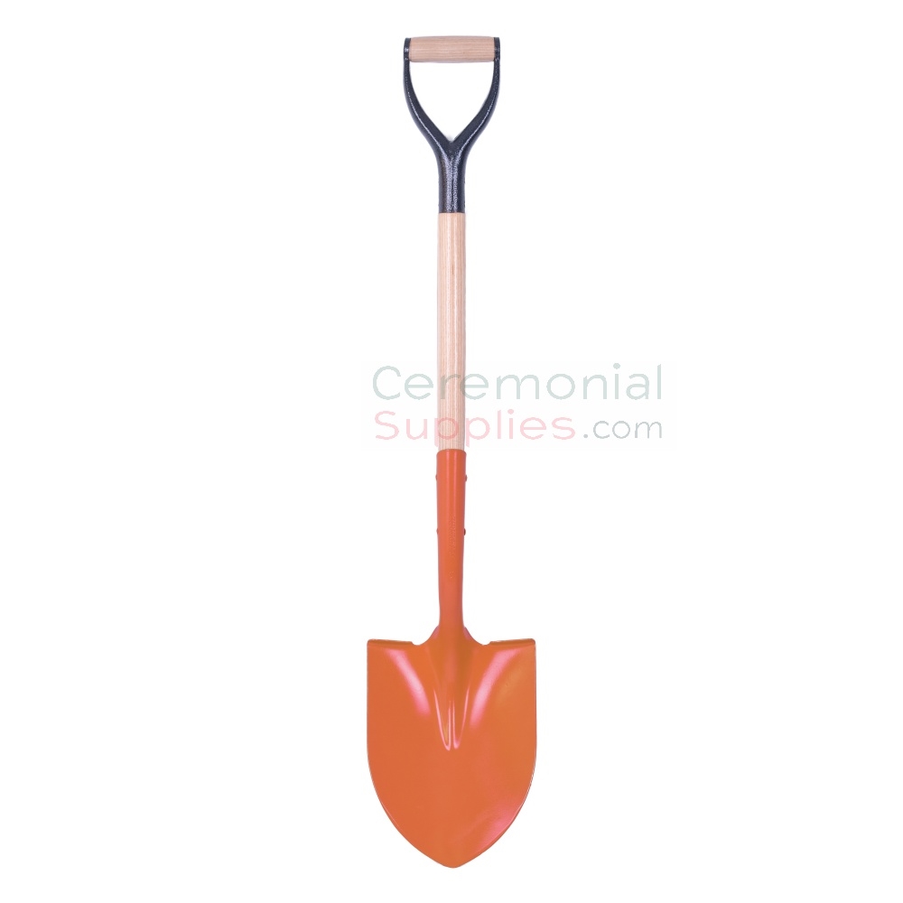 Orange Ceremonial Groundbreaking Shovel | Orange Shovel