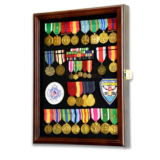 vertical large display case for medals