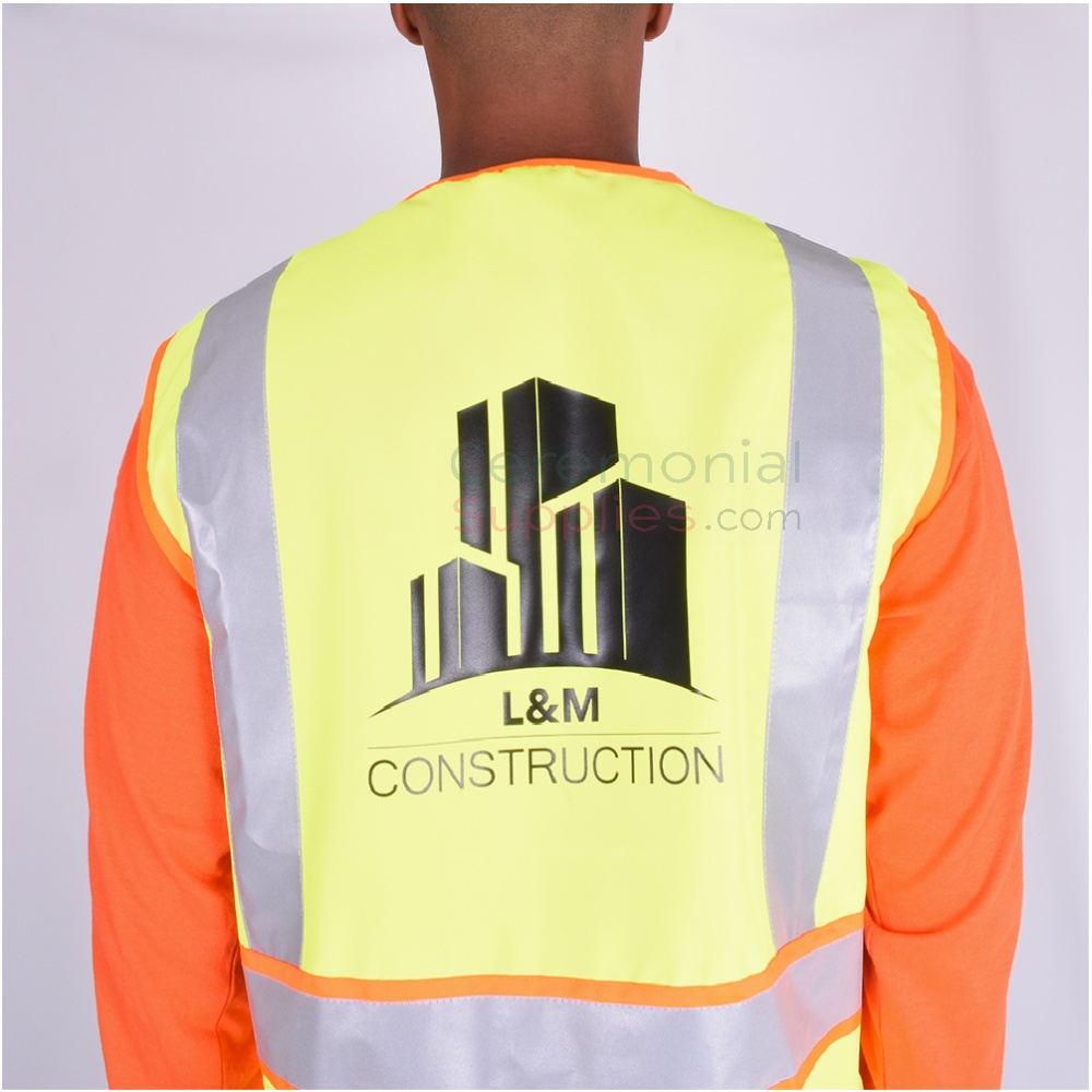 safety vest with back printing