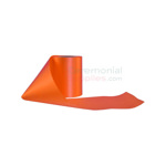 Alternate image of plain wide grand opening ribbon in orange.