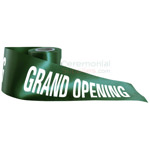 Alternative take of printed grand opening ribbon in green.