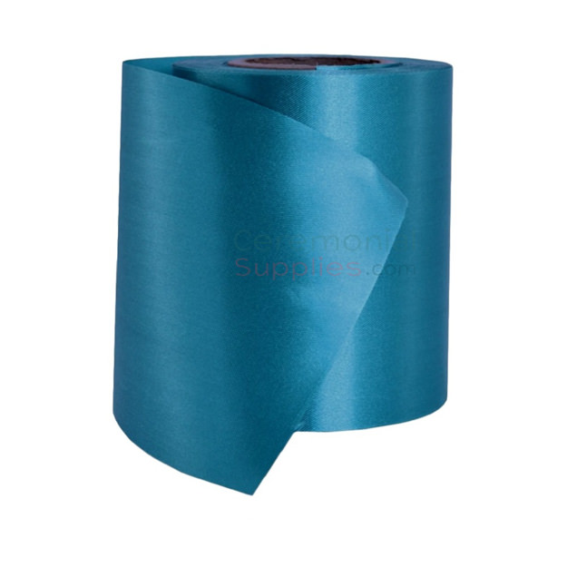 Blank teal ribbon roll; main view.