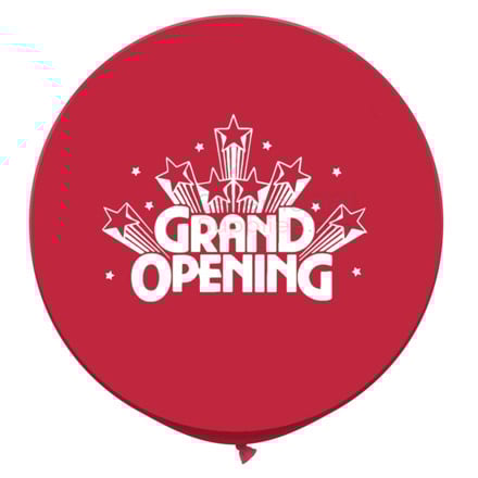 Giant inflated red grand opening balloon.
