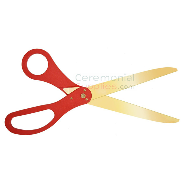 Ceremonial Golden Blade Ribbon Cutting Scissors