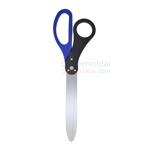 Black and blue  two-tone handled ribbon cutting scissors