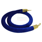 6 Ft Royal blue stanchion rope with brass metal finish.