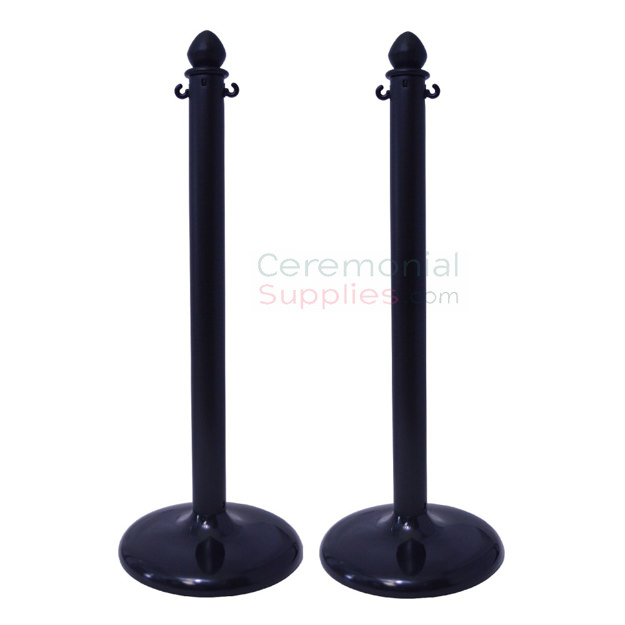 thumbnail image 2 of VIP Crowd Control Heavy Duty Plastic Stanchion Set (4 Pcs) With 50 Ft White/Orange Chain 2 of 4