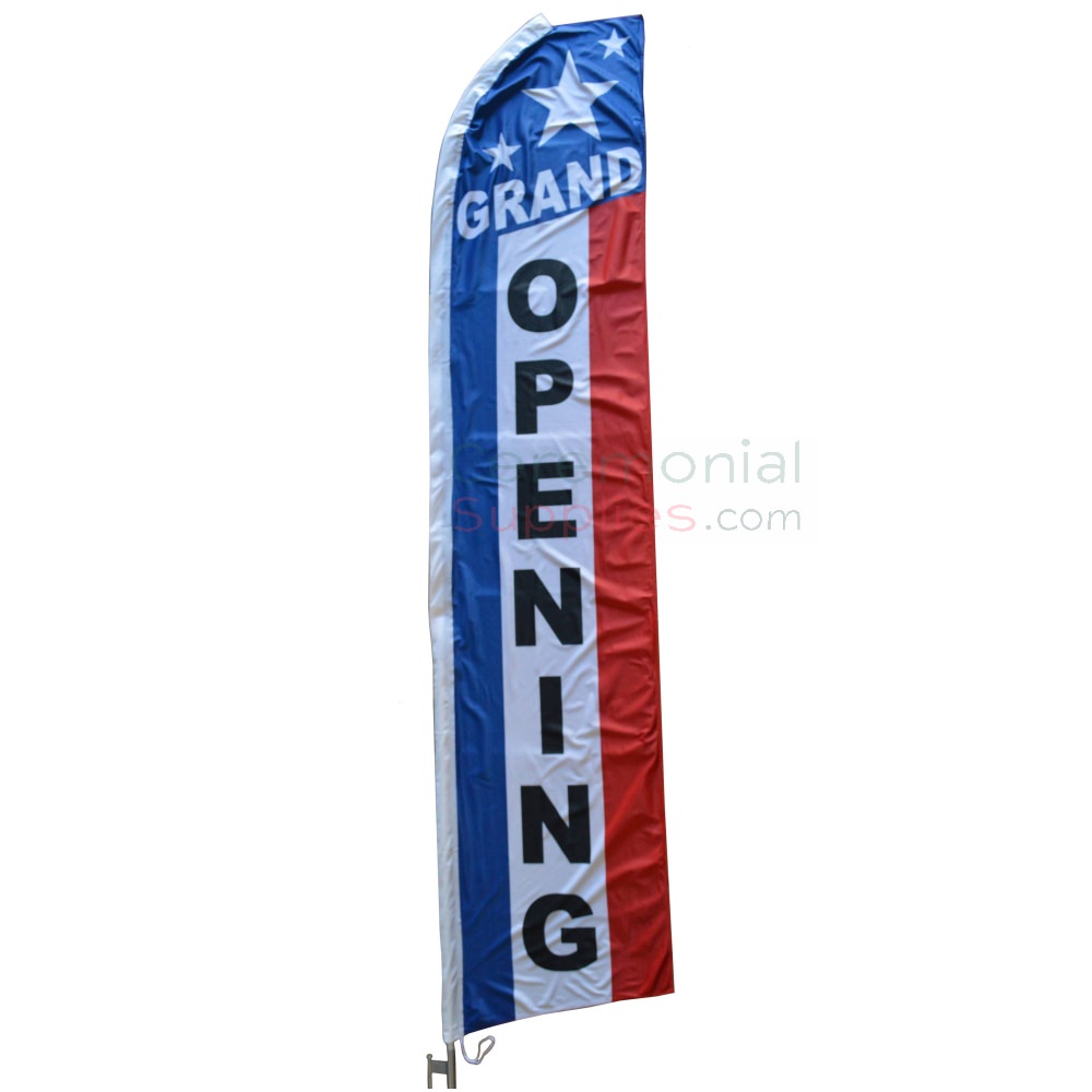 Feather Style Grand Opening Flag And Pole Kit Ceremonial