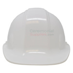 Front view picture of a White Groundbreaking Hard Hat.
