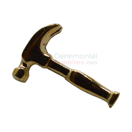 Picture of a Ceremonial Hammer Lapel Pin in Gold.