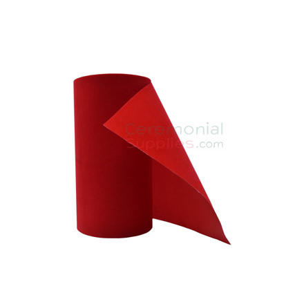 Picture of an upright Ceremonial Red Velvet Grand Opening Ribbon.