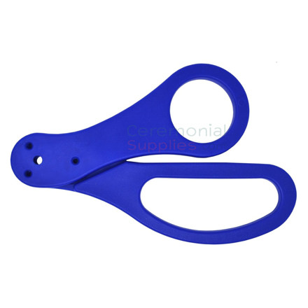 Royal Blue Ceremonial Scissor Handles Picture of a set of Royal Blue Ceremonial Scissor Handles.
