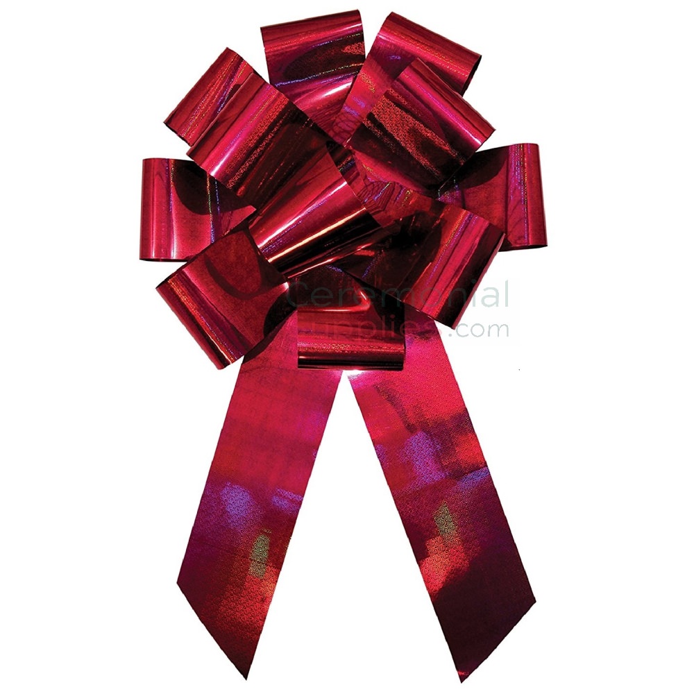 holographic red 25" bow