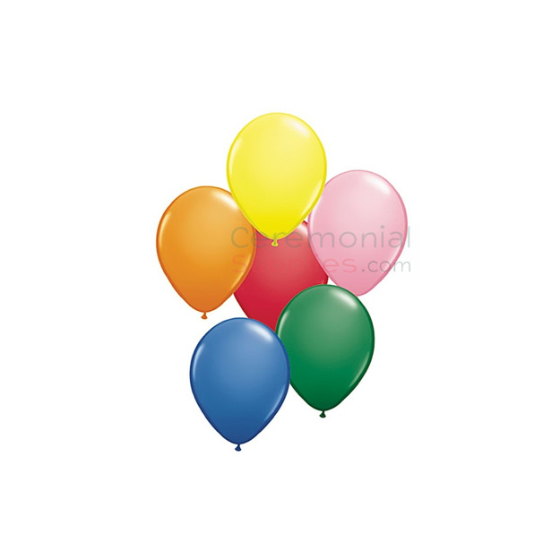 View of a Plain 11 Inch Balloons Assorted Colors.