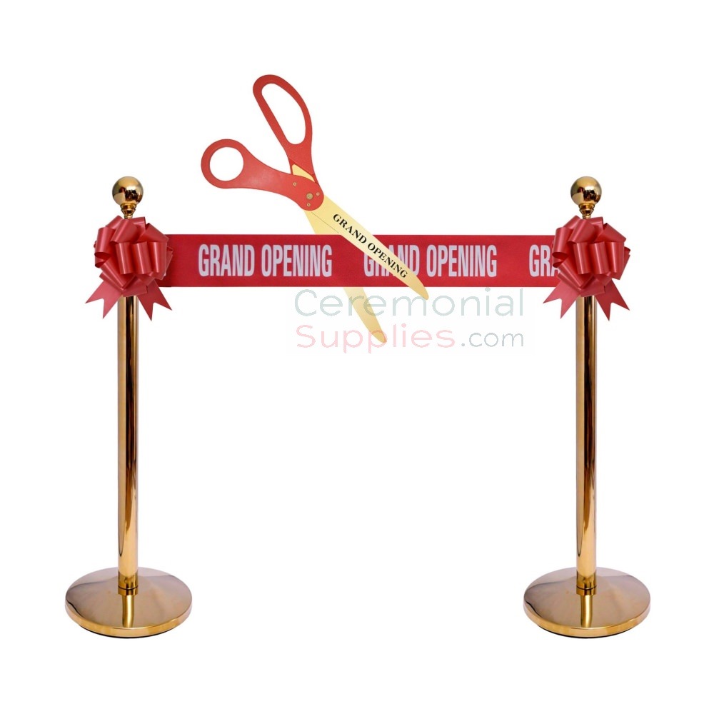 Giant Ribbon Cutting Scissor Set with Red Ribbon Included - 25