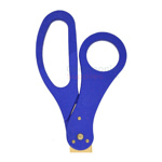 Royal blue handles for custom grand opening scissors.