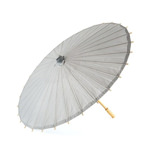 View of a Summer Paper Parasol in Silver.