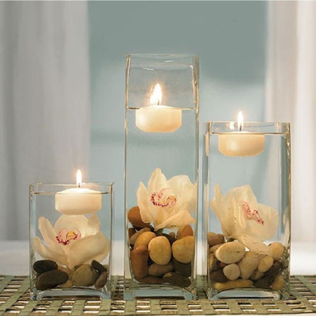 Image of a Floating Candlelight in bright room.