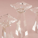 View of a Elegant Crystal Candle Holder without a candle.