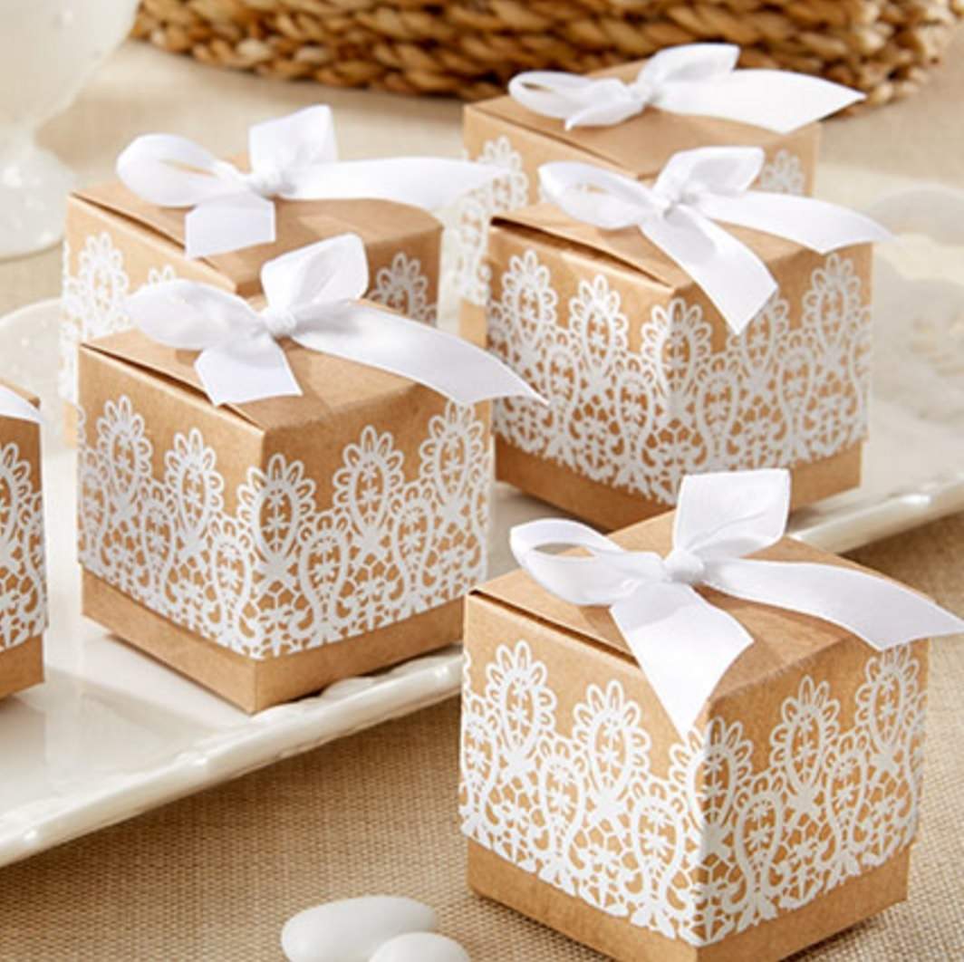 Small Kraft Bow Favor Boxes