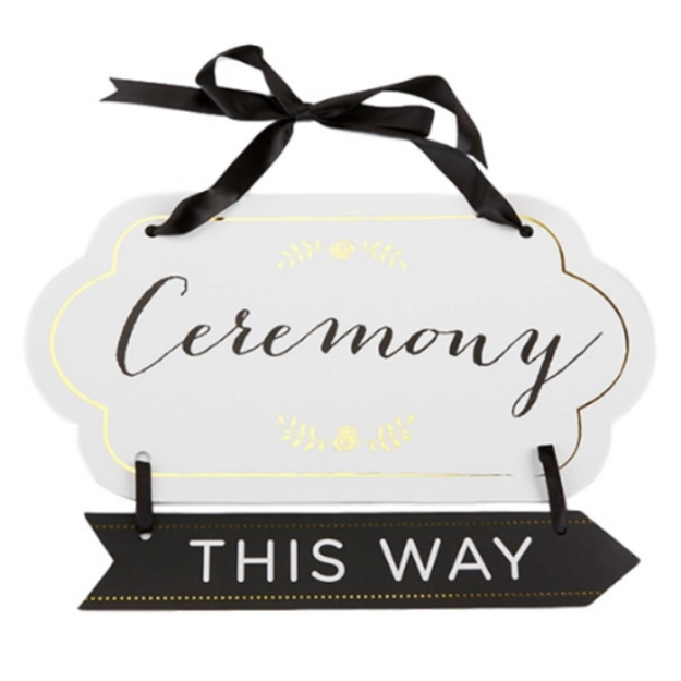 Gold Accented Ceremony Guide Sign Ceremonial Groundbreaking, Grand