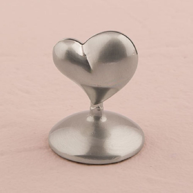 Picture of a Silver Heart Stationery Holder.
