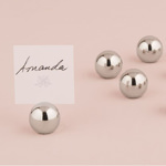Image of a Silver Sphere Stationery Holder set.