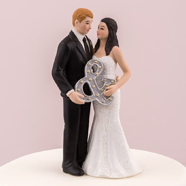 View of a Mr & Mrs Figurine Cake Toppers.