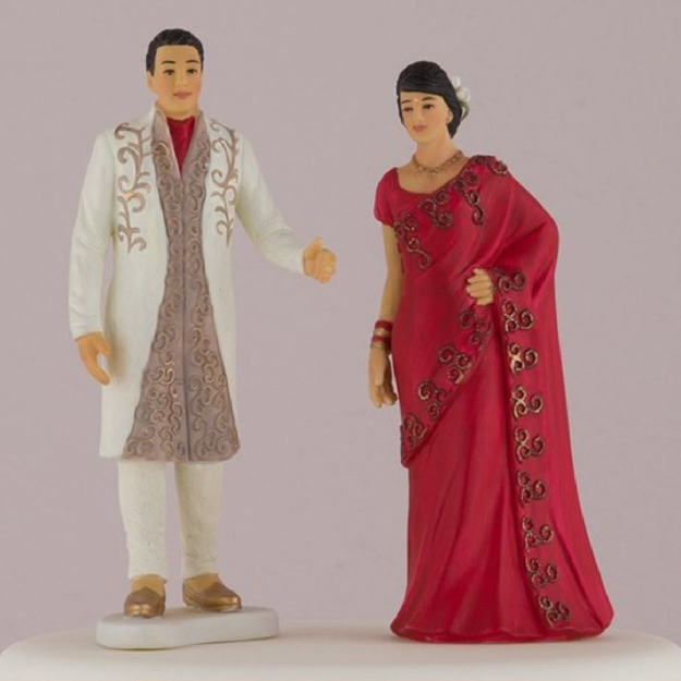 Photo of a Wedding Talk Indian Bride and Groom Cake Topper.