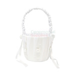 Photo of the White Flower Girl Wedding Basket.