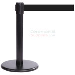 Photo of the Black Mini Stanchions With the black retractable belt.