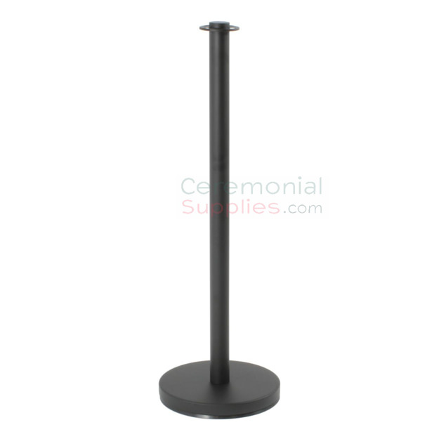 Photo of the Black Flat Top Stanchions with 4 Way Adapter.