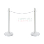 Photo of the white economy weatherproof plastic stanchions.