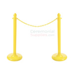 Photo of the black economy weatherproof plastic stanchions.