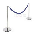 Photo of the Luxury Flat Top Stanchion and Blue Rope Queue Management Set.