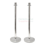 Chrome Stanchions with Urn Shaped Top.