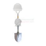 Photo of a Deluxe Ceremonial Shovel, Hard Hat And Bow Kit in White.
