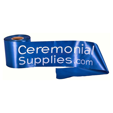 Picture of Ceremonial Ribbon Cutting Ribbon Custom Printed in White.