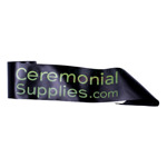 Picture of Black Ribbon Printed with Neon Green Text.