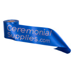 Image of Royal Blue Ceremonial Ribbon with Matte Gold Print.