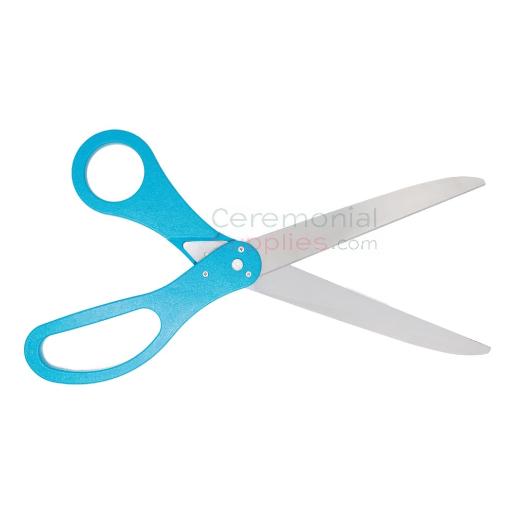 Teal Ribbon Cutting Scissors with Stainless Steel Silver Blades